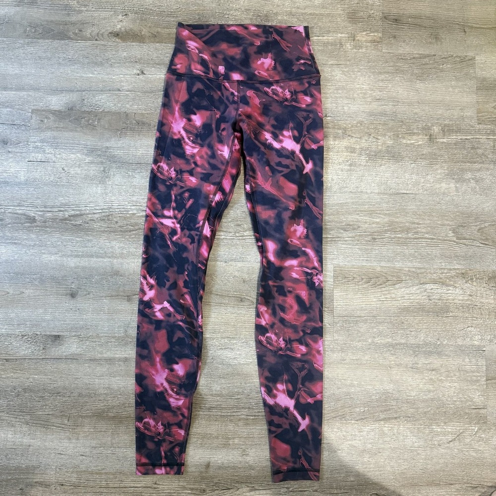 Lululemon Pink Navy Floral High Rise Align Leggings
